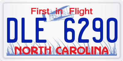 NC license plate DLE6290