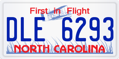 NC license plate DLE6293