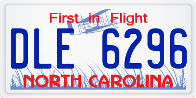 NC license plate DLE6296