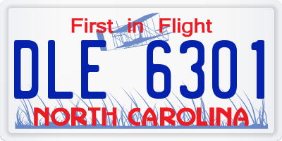 NC license plate DLE6301