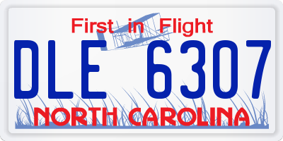 NC license plate DLE6307