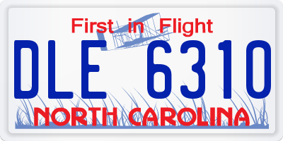 NC license plate DLE6310