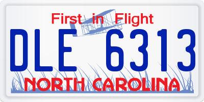 NC license plate DLE6313