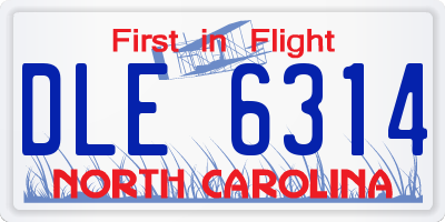 NC license plate DLE6314