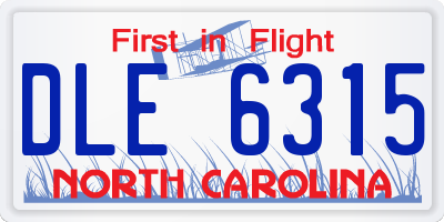 NC license plate DLE6315
