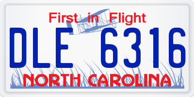 NC license plate DLE6316