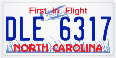 NC license plate DLE6317