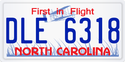NC license plate DLE6318