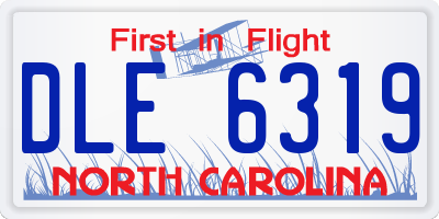 NC license plate DLE6319