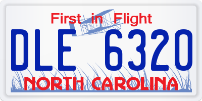 NC license plate DLE6320