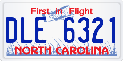NC license plate DLE6321
