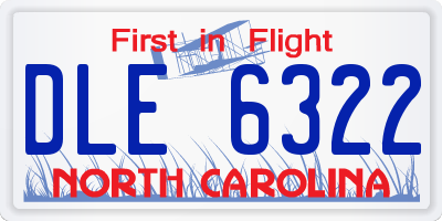NC license plate DLE6322