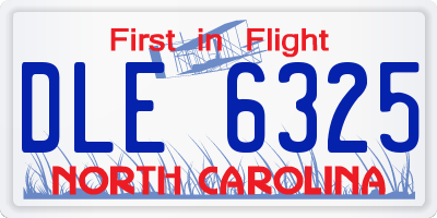 NC license plate DLE6325