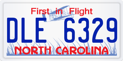 NC license plate DLE6329