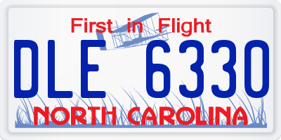 NC license plate DLE6330