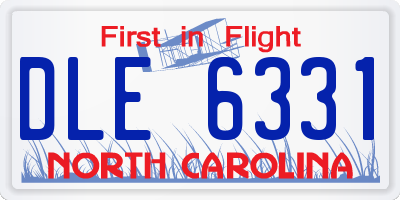 NC license plate DLE6331