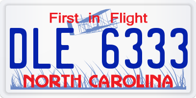 NC license plate DLE6333