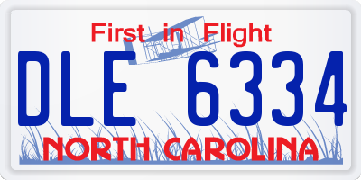 NC license plate DLE6334