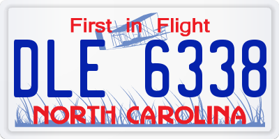 NC license plate DLE6338