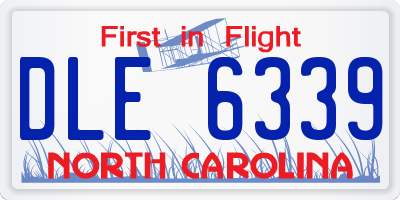 NC license plate DLE6339