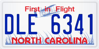NC license plate DLE6341