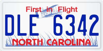 NC license plate DLE6342