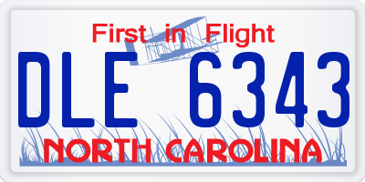 NC license plate DLE6343