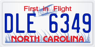 NC license plate DLE6349