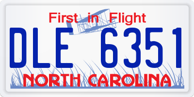 NC license plate DLE6351