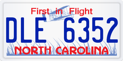 NC license plate DLE6352