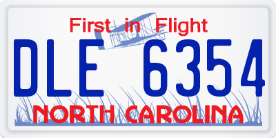 NC license plate DLE6354