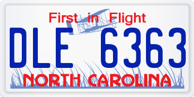 NC license plate DLE6363