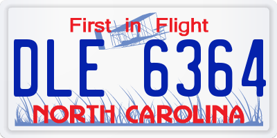 NC license plate DLE6364