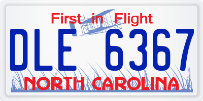 NC license plate DLE6367