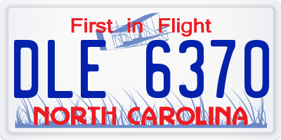 NC license plate DLE6370