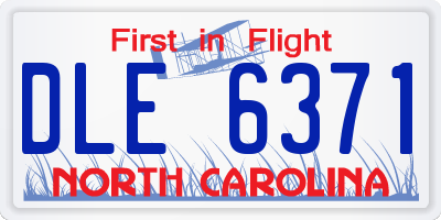 NC license plate DLE6371