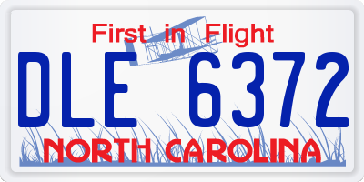 NC license plate DLE6372
