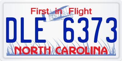 NC license plate DLE6373