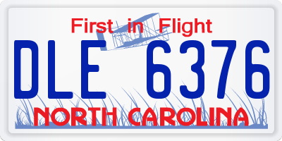 NC license plate DLE6376