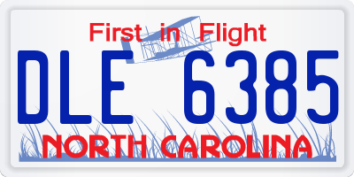 NC license plate DLE6385