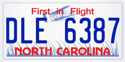 NC license plate DLE6387