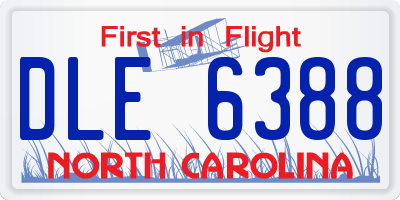 NC license plate DLE6388