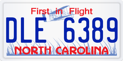 NC license plate DLE6389