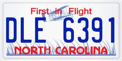NC license plate DLE6391