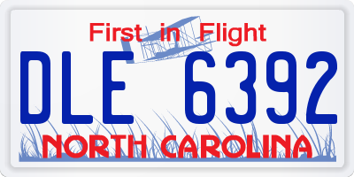 NC license plate DLE6392