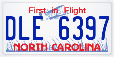 NC license plate DLE6397