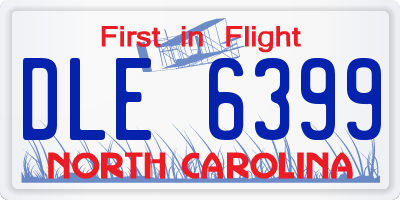 NC license plate DLE6399