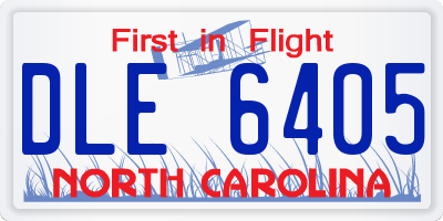 NC license plate DLE6405