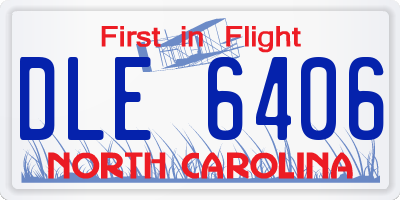 NC license plate DLE6406