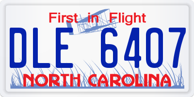 NC license plate DLE6407